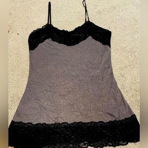 Woman’s Medium cami tank, gray and black